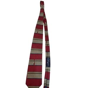 Barbara Blank Tie Mens One Size Red Silk Cigar Stripe Novelty Necktie Pattern